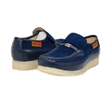 NEW British Walker Mens Casual Slip On Shoes Suede Leather Power Plus Navy Blue picture