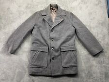 Vintage Woolrich Jacket Men's 44 Gray Wool 1940-1950s Outdoor Overcoat Lined picture