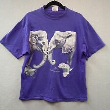 Vintage T-shirt CRES Elephants Nose to Nose Large 1992 Single Stitch Hanes USA picture