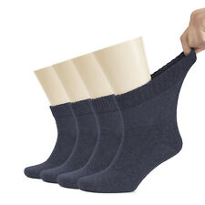 Hugh Ugoli Cotton Diabetic Men's Socks, Ankle, Loose, Wide Stretchy, 4 Pairs picture