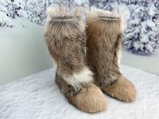 CLEARANCE Light Brown Goat fur boots for women Size 7 winter boots Mukluks picture