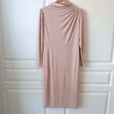 Express Factory Women's Blush Pink Mock Neck Long Sleeve Ruched Dress Size M picture