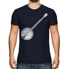 BANJO DISTRESSED PRINT MENS T-SHIRT VINTAGE STYLE TOP PLAYER MUSICIAN GIFT picture