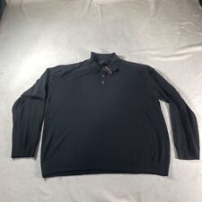 Vintage J Ferrar Polo Shirt Mens Extra Large Black Merino Wool Golf Sports New picture