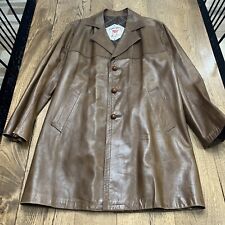Vintage Field & Stream Gordon Ferguson Brown Leather Western Jacket Mens Size 42 picture