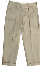 Polo Ralph Lauren Slacks Men's 38x29 Tan Dress Pants 100% Cotton Pleated/Cuffed picture