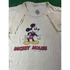 Vintage 70s Mickey Mouse Disney Medium Double Sided Shirt USA Made Yellow picture