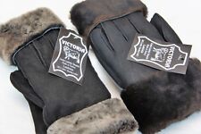 REAL GENUINE SHEEPSKIN SHEARLING LEATHER GLOVES UNISEX Fur Winter 2 Colors S-2XL picture