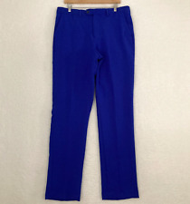 Shinesty Pants Mens 36x34 Royal Blue Flat Front Performance Golf Preppy picture