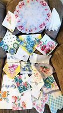 21 VINTAGE MIX HANKIES Lot FLORALS Embroidery ROUND Scalloped MADEIRA EXCELLENT picture