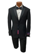 Men's Giorgio Fiorelli Black Tuxedo with Flat Front Pants Slim Fit 42L 36W picture