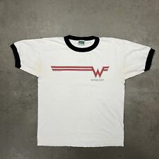 Vintage 90s Weezer If It’s Too Loud Turn It Down Ringer Band Tee T Shirt White L picture