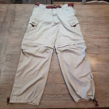 Abercrombie & Fitch Paratroops Pants Mens Large Beige Y2K Cargo Convertible picture