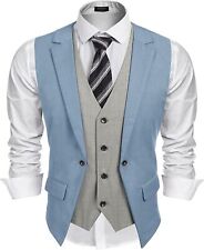 COOFANDY Men's Formal Fashion Vest Layered Waistcoat Business Dress Suit Vests f picture