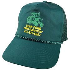 Vintage Dean Ford Farm Equipment Hat Trucker Snaspback Mesh Green Farming Cap picture