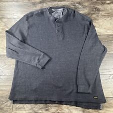 Stanley Thermal Sweater Mens XXL Charcoal Henley Base Layer Waffle Sweatshirt picture