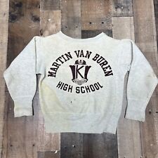Vintage 50s Champion Running Man Sweatshirt Martin Van buren High Youth Size M picture