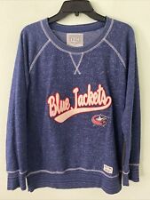 Old Time Hockey Newbury Collection Blue Jackets Crewneck Sweatshirt Women's L picture
