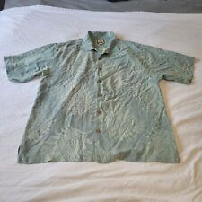 Tommy Bahama Men's L Short Sleeve Button Up Shirt 100% Silk Woven Palm Leaf picture