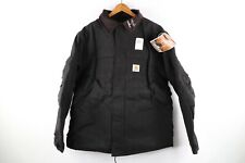 NOS Vtg 90s Carhartt Mens 52T Spell Out Corduroy Collar Arctic Coat Black USA picture