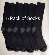 Burlington Men's Comfort Athletic Crew Thick Socks 6 pairs (Large 6-12) Black picture