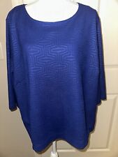 Joanna Hope Stunning Royal Blue Top~Sz 24~3/4 Sleeves~Collarless~NWOT~Beautiful picture