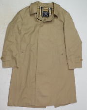 Vintage Burberrys Overcoat Mens 38S Beige Khaki Button-Up Long Sleeve Classic picture