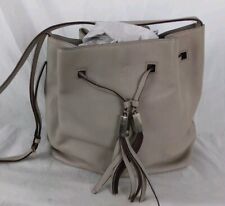 Kate Spade Grey Street Cooper Beige Pebbled Leather Bucket Bag Purse Crossbody  picture