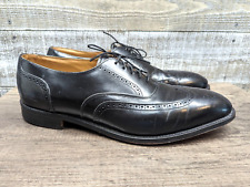 Johnston & Murphy Optima Black Leather Wingtip Oxfords Dress Mens Shoes 14 D picture