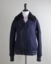 J.CREW $498 Genuine Shearling Collar Melton Wool Bomber Jacket Coat Top Size 4 picture