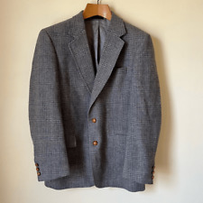 Vintage English Manor Men’s Wool Blazer Jacket Gray Tweed Plaid Academia 40R picture