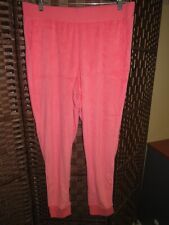 Women's Large NEW Denim & Co. Active Knit French Terry Jogger Pants Coral CLDK5 picture