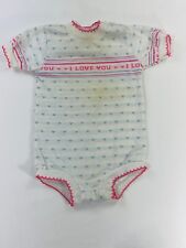 Vintage Knit Wear  I Heart Love AOP Romper Suit Baby 24 Month Girls One Tex  picture