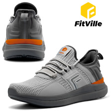 FitVille Men's Running Walking Shoes Extra Wide Athletic Trainers Sneakers Gray picture