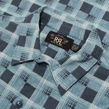 Ralph Lauren RRL NWT Long Sleeve Button Down Shirt Size Small in Blues Cotton picture