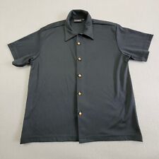 Steady Last Call Shirt Mens Large Black Flaming Buttons Bowling Made In USA picture