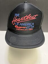 Vtg The Heartbeat Of America Chevrolet Dealership Trucker Hat Cooper Chevy picture