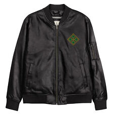 4th Infantry Division Embroidered Leather Bomber Jacket picture