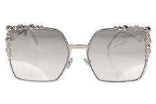 $575 Authentic Fendi FF0259/S J5GFQ Women's silver Square Sunglasses 60/19/145 picture