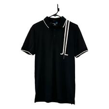 J Lindeberg Shirt Mens Medium Polo Regular Fit TX Jersey Black Short Sleeves picture