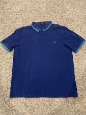 Fred Perry Slim Fit Polo M3600 Blue/green Twin Tipped Skinhead Mod Punk picture