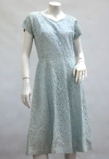 Vintage 50s Pale Blue Lace Midi Dress picture
