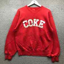 Vintage Coca Cola Sweatshirt Men's Medium M Long Sleeve Embroidered V-Stitch Red picture
