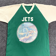 Vintage 1976 Jets Cool Graphic Green L/XL Good Size Rare VTG Jersey picture