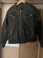 Men’s Vintage XELEMENT Black Heavy Genuine Leather XL-L Padded Motorcycle Jacket picture