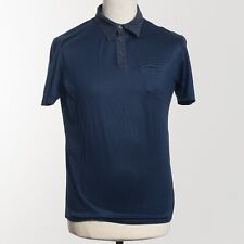Z ZEGNA Solid Blue Short Sleeve Polo Shirt Size M picture
