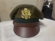 US Army Officers Visor Cap Chocolate Color All Sizes WW2 Crusher Service Hats picture