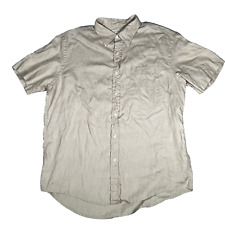 J Crew Short Sleeve Button Shirt Mens Large 100% Linen Soft Summer picture