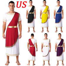 US Mens Ancient Greek Roman Caesar Toga Gods Cosplay Costumes Halloween Dress Up picture