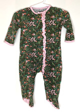 Magnetic Me 3-6 months Girls Harlow Floral Pink Ruffle Footie Modal Sleeper picture